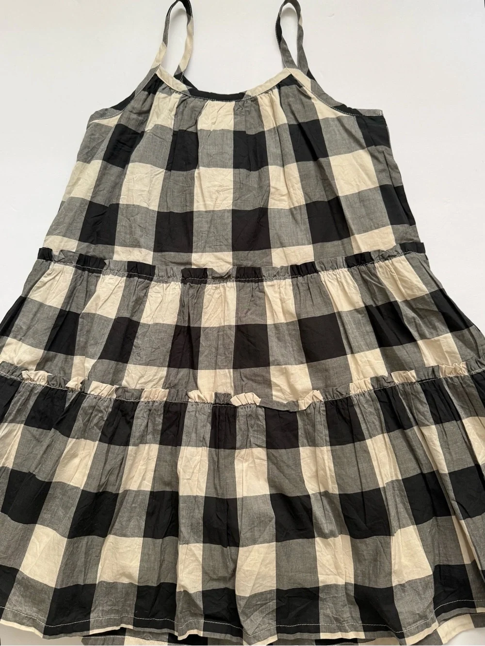 Gap Kids Gingham Tiered Cotton Dress Size M 8-9
